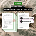 Bộ mẫu Hợp đồng vay – cho vay tiền và giấy giao nhận tiền