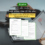 Mẫu văn bản cầm cố tài sản cá nhân cho tổ chức: Doanh nghiệp, hộ kinh doanh cầm cố,…