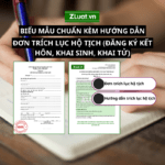 Văn bản trích lục hộ tịch (Đăng ký kết hôn, khai sinh, khai tử,…), kèm hướng dẫn