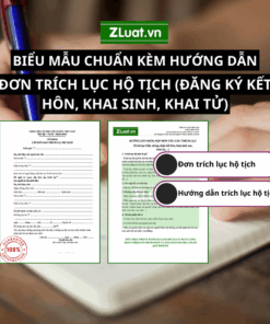 Văn bản trích lục hộ tịch (Đăng ký kết hôn, khai sinh, khai tử,...), kèm hướng dẫn