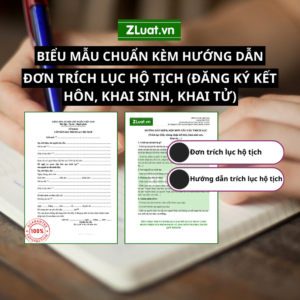 Văn bản trích lục hộ tịch (Đăng ký kết hôn, khai sinh, khai tử,...), kèm hướng dẫn