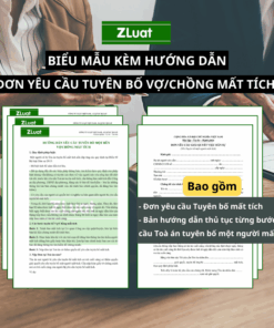 Mẫu đơn yêu cầu tuyên bố vợ - chồng mất tích kèm Hướng dẫn
