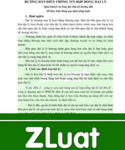 MẪU HỢP ĐỒNG ĐẠI LÝ MUA BÁN HÀNG HÓA